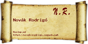 Novák Rodrigó névjegykártya
